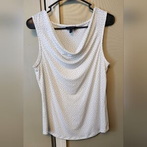 Banana Repulic Womens Size Small White & Black Polka Dot Sleeveless Blouse